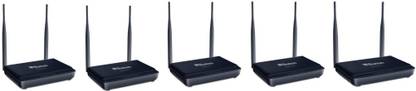 iball Router Wireless (Black) Pack_5 Wireless Router 2.1 GHz 300 Mbps Wifi Speed Single Band Internal & External Antenna MiFi (Sim Based)