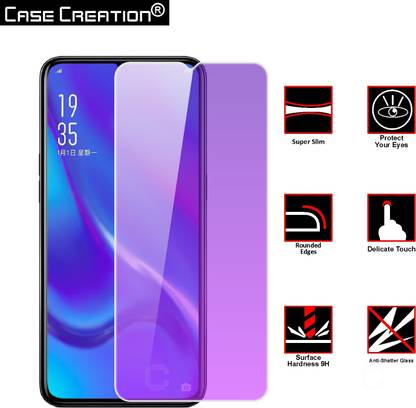 CASE CREATION Screen Guard for Oppo A9 Anti-Blue Ray Light Filter Eye Protection Screen Guard,3D Touch Mirror Glass