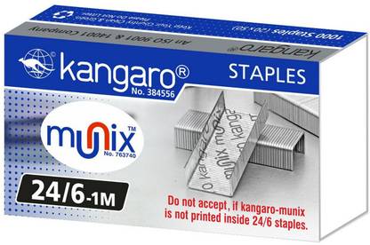 Kangaro Manual 24/6 Round Edged Stapler Pin