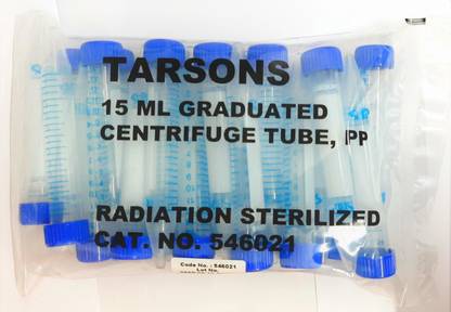 TARSONS 15 ml Rimmed Polypropylene, Polyethylene Test Tube