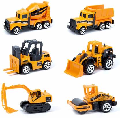 Miss & Chief 6 Freewheel Construction Metal Car Gift pack set Toy for Kids