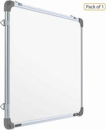 Goodwill Tech Regular Melamine 1.5X2 Ft Non-Magnetic Kunj Whiteboard | Green Chalk Board Surface On Back Side | Sliding Hanging Clips with Robust Aluminium Frame Finishing Whiteboards