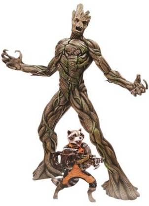 Dragon Models USA The Galaxy Groot With Rocket Raccoon Action Hero Vignette 19 Scale
