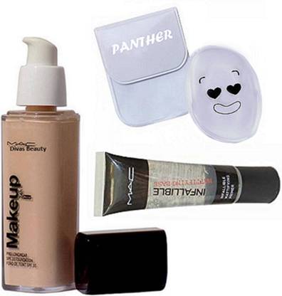 PANTHER Silicon Puff, Mac Makeup 24hr Foundation,Infalliable primer