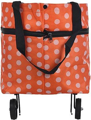 ZemPark Portable 2 in 1 Shopping Trolley Bag with_Foldable wheels Basket to Shop Grocery Bag