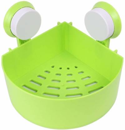 CPEX Triangle Shelf Rack Corner Caddy with Wall Mounted Suction Cup for Bathroom, Kitchen Plastic Wall Shelf