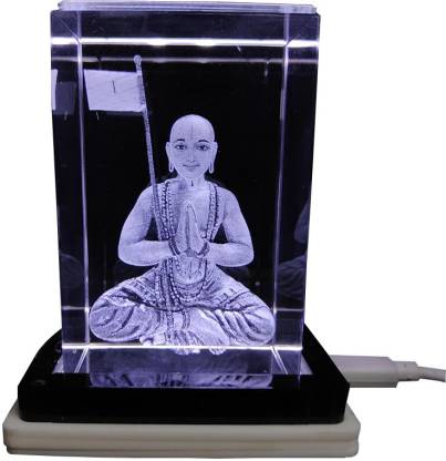 GONDGET God Ramanuja 3D crystal Idol For Car/ Table (6x4x4 cm) Decorative Showpiece  -  6 cm