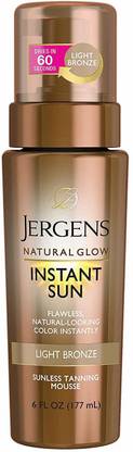 JERGENS Sunscreen - SPF 50 PA++++ Natural Glow Instant Sun Sunless Tanning Mousse