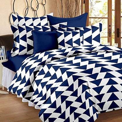 SINGHS VILLAS DECOR Cotton Double Flat 254 TC Printed Bedsheet