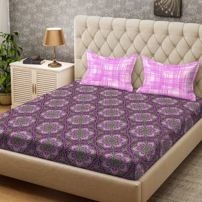 Bombay Dyeing Cotton Double Flat 104 TC Motifs Bedsheet