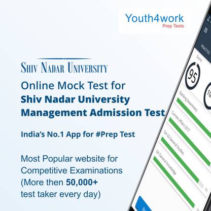 Youth4work Shiv Nadar University Management Admission Exam Online Mock Test (No CD)