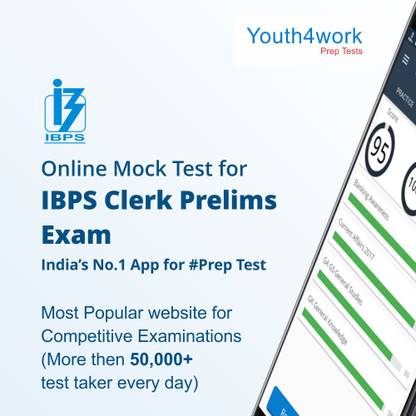 Youth4work IBPS Clerk Prelims Exam Exam Online Mock Test – 1 Month Subscription voucher (No CD)