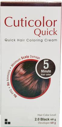 Cuticolor Quick Hair Coloring cream, 5 min Hair Color (BLACK) , BLACK