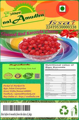 NallAmudhu Pitted Candied Karonda Cherries (India Cherry) Cherries