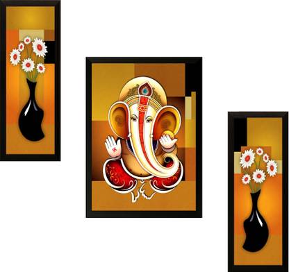 Ganesh Modern art Ink 13.5 inch x 10.5 inch Painting Paper Print
