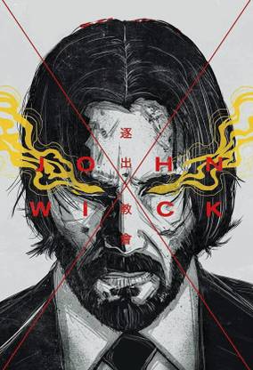 John Wick Poster for Room & Office (13 Inch X 19 Inch, Rolled) Multi color Paper Print
