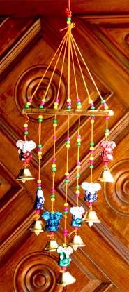Craft Junction Handcrafted Rajasthani Bells Ganesha Design Wall Hanging Decorative Showpiece - 45 cm