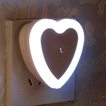 WORA Night Lamps Heart Shape romantic Love Light Sensor LED Night Light Plug-in Power Night Lamp