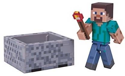 Minecraft Steve With Minecart Figure Pack