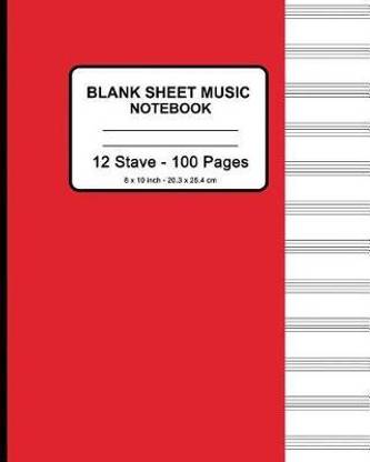 Blank Sheet Music Notebook - Manuscript Paper (Red)