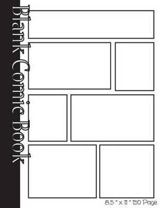 Blank Comic Book Pages-Blank Comic Strips-7 Panels, 8.5"x11",150 Pages