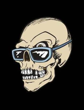 Cool Badass Skull - Black Wide Ruled Composition Notebook