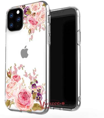 VONZEE Back Cover for Apple iPhone 11 Pro Max Girl Luxury 3D Flower Rose Pattern Soft Silicone(TPU) Mobile Phone Case