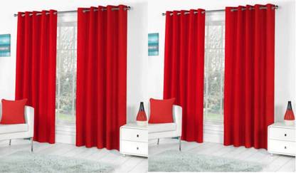 HHH FAB 151 cm (5 ft) Polyester Semi Transparent Window Curtain (Pack Of 4)
