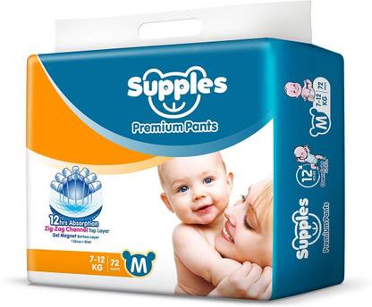 Supples Baby Pants Diapers, Medium, 72 Count - M