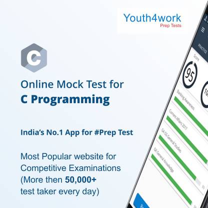 Youth4work C Programming Exam Online Mock Test – 1 Month Subscription