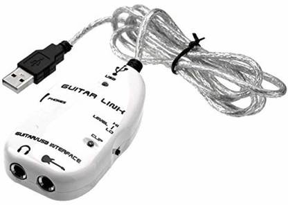 DIVINZ Electric Guitar Interface Link Audio USB Cable Adapter Double Angled TS Patch Cable