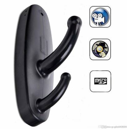 V.T.I Motion Activated Clothing Hook Hidden Camera with Video Recording - Black Security Camera