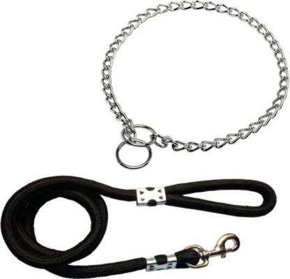 ADIOS GOOD QUALITY 24 INCH CHOKE CHAIN WITH COMFORTABLE DOG LEAD Dog Collar & Leash