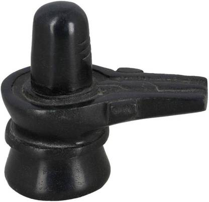 SBBCO Black Stone Shivling Decorative Showpiece  -  8 cm
