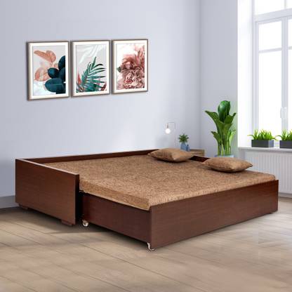 OFF THE SHELF DIVAN BED 6 X 5-1 3 Seater Double Engineered Wood Pull Out Sofa Cum Bed