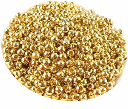 फैशन क्लस्टर Golden Finish Round Metallic Beads for Jewellery Making