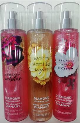 Bath and Body Works DIAMOND SHIMMER MIST COLLECTION 236 ML X 3 PC Body Mist  -  For Women