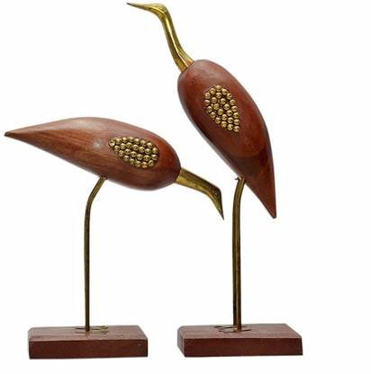 WOODINO Sarus Crane (Saras Set) Saras Bird Decorative Showpiece  -  36 cm