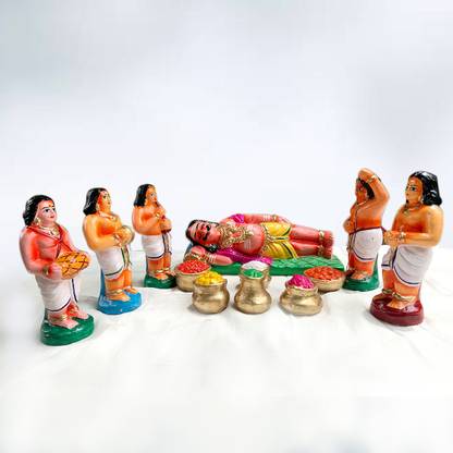 Puja N Pujari Kumbakarnan Navaratri Golu Dolls Set Decorative Showpiece  -  25 cm
