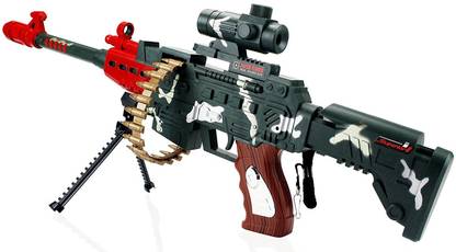 FEMININE STYLE Musical Army Style Toy Machine Gun for Kids (Multi color) Guns & Darts