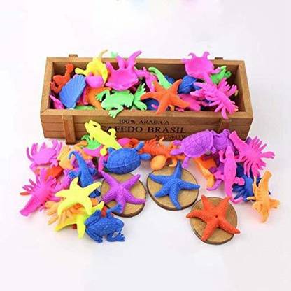SRMAJI STORE Srmaji Pack of 24 Assorted Colors Jelly Water Growing Animal Sea Life Creatures Jelly Animals Water Expansion Fish Tank Ornaments For Kids For Home Decoration Fish Tank Animal Tank Jelly Animals Creature For Kids Bath Toys, Forest Animals, Different Creatures Multicolor , Sea Creatures Jely Water Animals Creatures Miniature Ocean Animals - 24 Pack, Under The Sea Party Favours For Home & Decor (Leave For Min. 48 Hrs. in Water With Full Glass or Pot For Results) Vase Filler