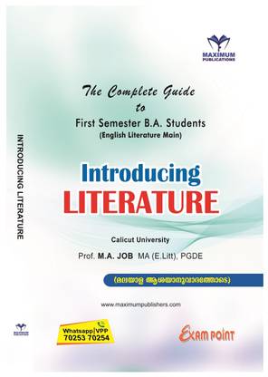INTRODUCING LITERATURE For First Semester B.A Students