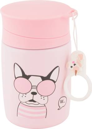 Yellow Bee Hot & Cold Puppy Thermos Flask, 300ml, Pink 300 ml Flask