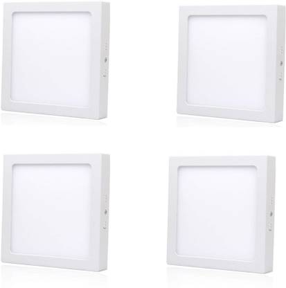 Macor Macor 18 Watt White Square LED Surface Panel Light Pack of 4 Ceiling Light Ceiling Lamp