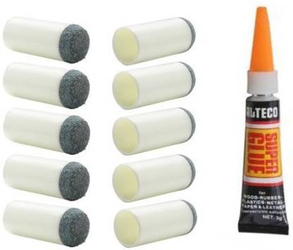 JBB 10 mm Cap tip 10 Pcs + 1 Pcs Glue JBBC169 Pool, Billiards Cue Stick