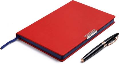 PAPERLLA HOT RED NOTEBOOK DIARY - Executive A5 Multipurpose A5 Diary RULED 180 Pages