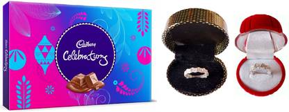 Cadbury Celebrity Chocolate Silver Ring | Size Adjustable Combo