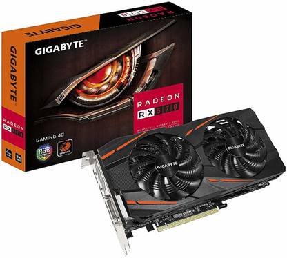 GIGABYTE Radeon RX570 4GB GDDR5 PCI-E Graphics Card GDDR5 4 GB AMD/ATI Chipset 128 bit 1255 MHz Graphics Card