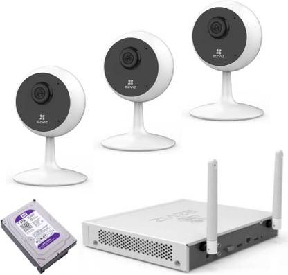 EZVIZ  Ezviz HD720P 3Nos of C1C Indoor WiFi Camera and 4CH Wireless NVR with 1TB HDD Kit Security Camera