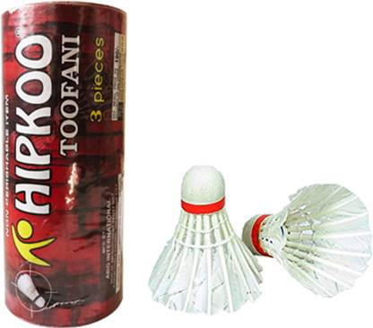 Hipkoo Toofani Quality Feather Shuttles (3 pc) Feather Shuttle  - White